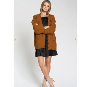 DRA Enzo Cardigan Mustard Yellow XS Lagenlook BOHO Oversized Casual Travel